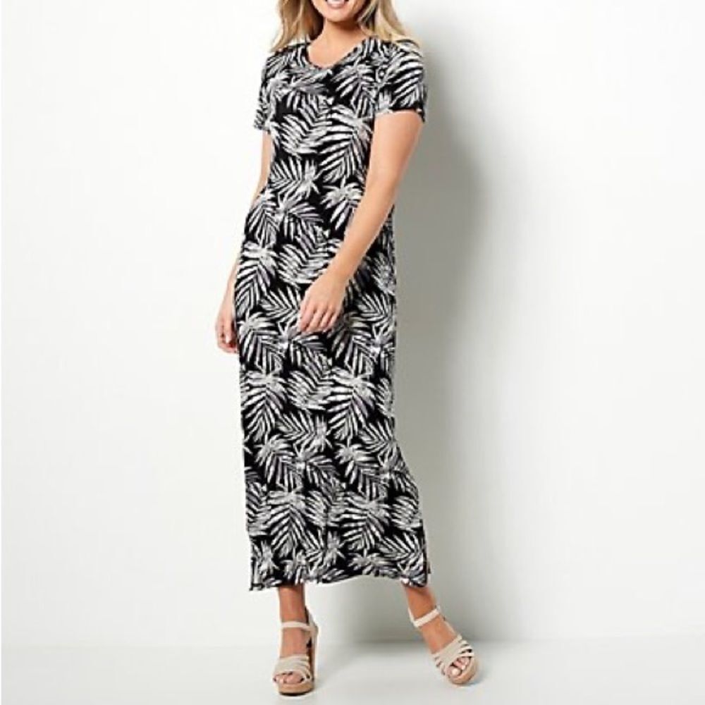 AnyBody Drapey Knit Printed Maxi Dress